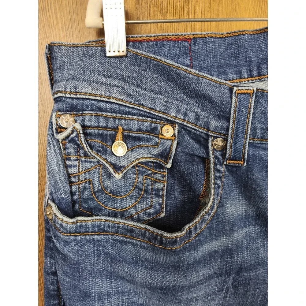 True Religion Ricky Straight Jeans Mens 40 flap pocket y2k denim